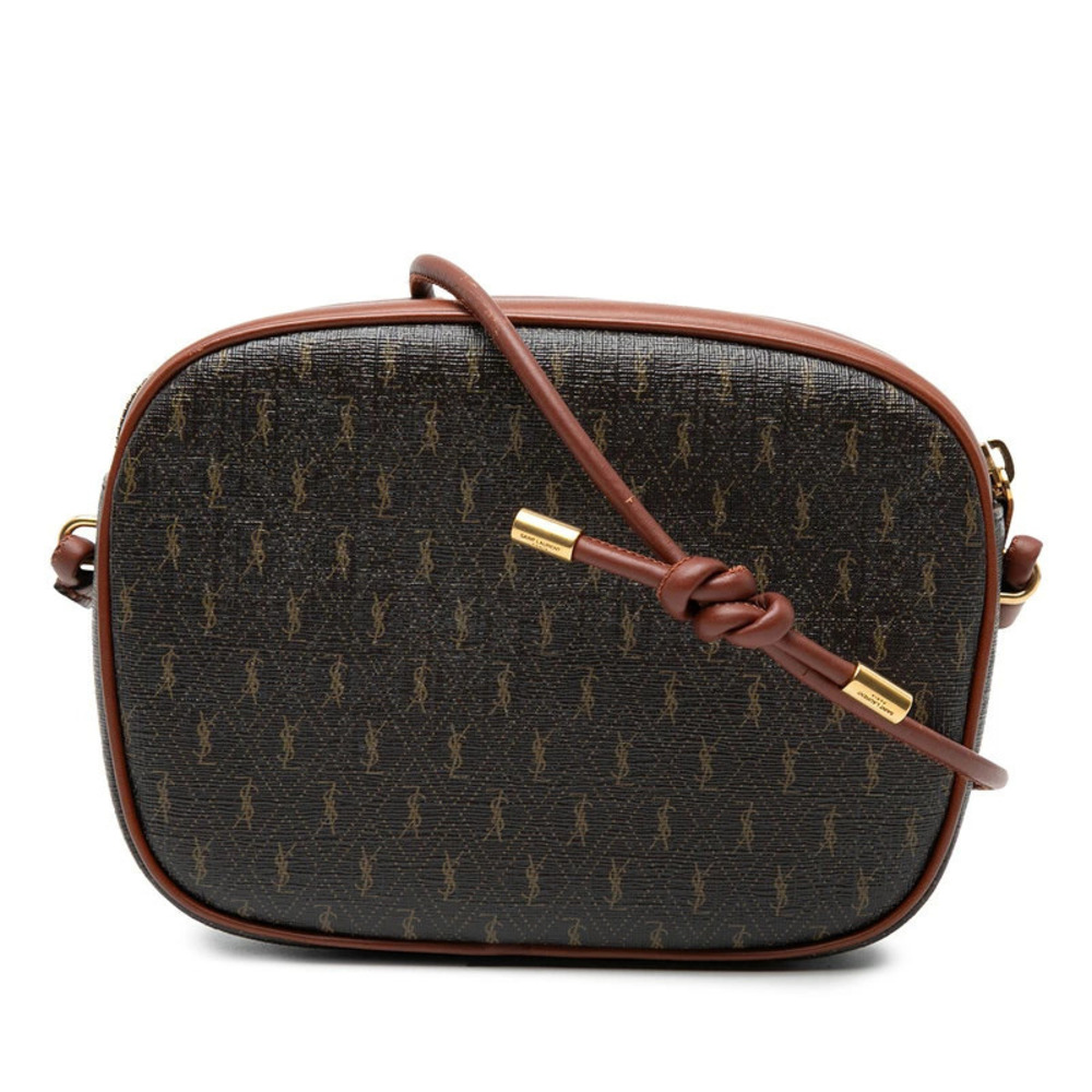 Saint Laurent Le Monogram Camera Bag Leather Crossbody Bag Brown